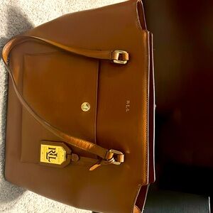 Ralph Lauren brown tote and wristlet